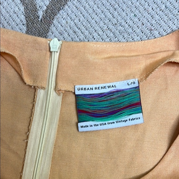 Urban Renewal Linen Peach ruffle flutter sleeves Dress - Picture 6 of 13